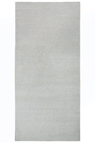 Labyrint handgeweven tapijt