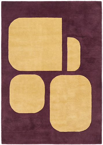 Rounded Blocks Plum luxe vloerkleed