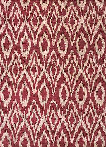 Ikat handgeknoopt wol rood vloerkleed