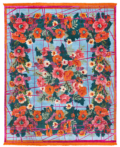 Scarlenka wrapped lichtblauw roze tapijt