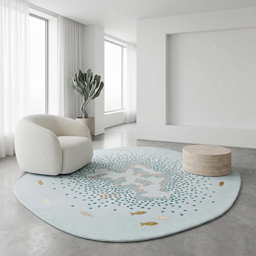 Halo Aqua vloerkleed