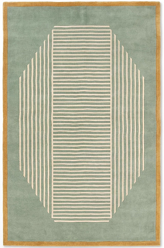 Octagon Lines Sage luxe vloerkleed