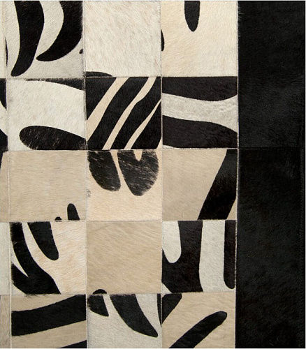 Mozaïek zebra koeienhuid vloerkleed