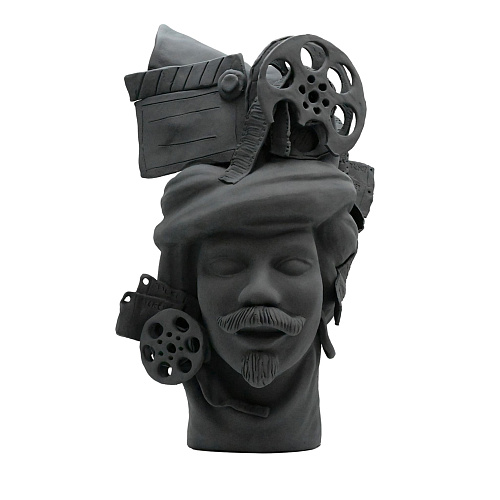 Moor's Head grijze matte sculptuur