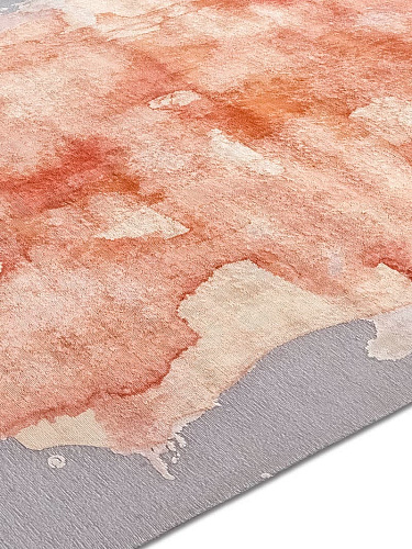 Mono roze luxe handgeknoopt vloerkleed