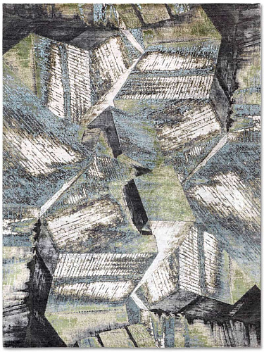 Brutalism Green handgeknoopt vloerkleed