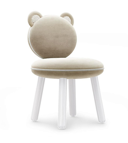 Fluffy Bear crème kinderstoel