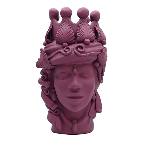 Moor's Head paarse handgemaakte sculptuur