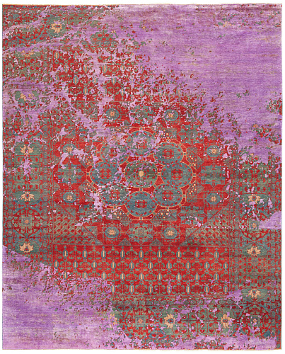 Mamluk kensington raved rood e zijde vloerkleed