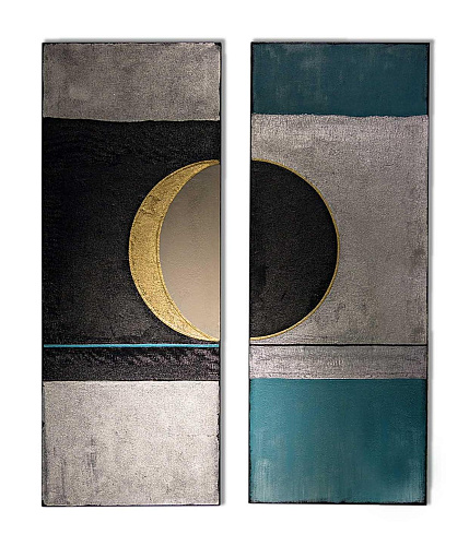 Set van twee decoratieve wandpanelen