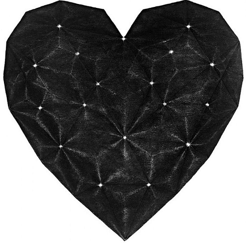 Heart Diamond Black vloerkleed 200 x 200 cm