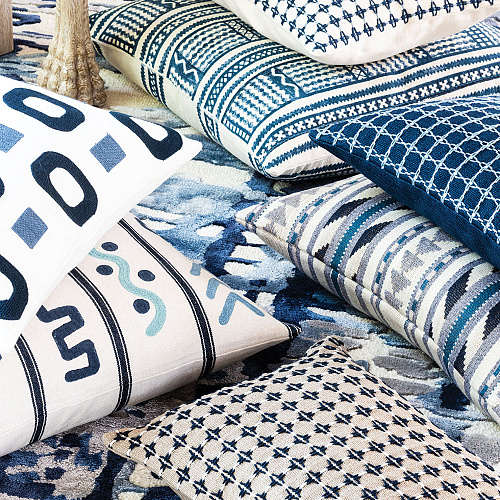 Kuba Indigo 60 × 60 kussen