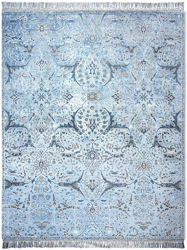 Teheran Blue handgemaakte luxe vloerkleed