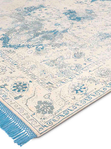 Lichtblauw luxe vloerkleed
