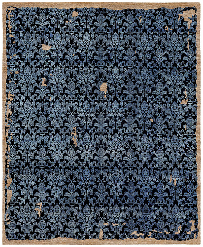 Vintage roma blauw vloerkleed