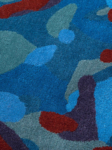 Camouflage macro blauw vloerkleed