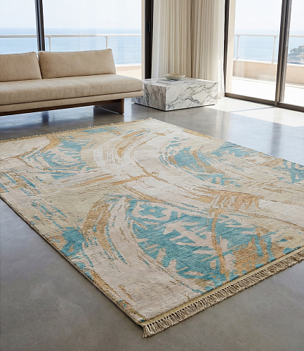 Aqua Patina design vloerkleed