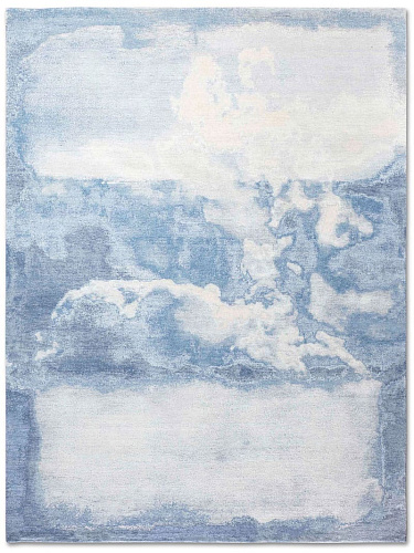 Clouds Blue handgemaakte luxe vloerkleed