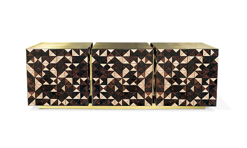 Mosaic walnoten dressoir