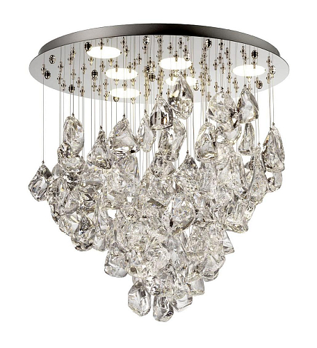 Ice Kristallen Cascading Kroonluchter met Gepolijst Stalen Reflector