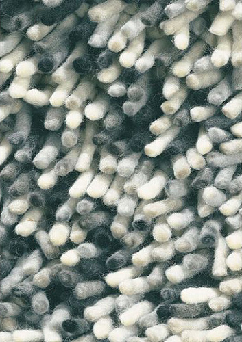 Gevilt wol grijs en wit shag tapijt