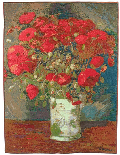 Vase with Poppies van Van Gogh wandtapijt