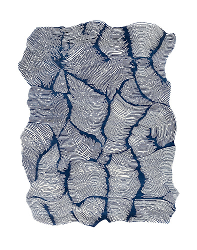 Designer blauw tapijt