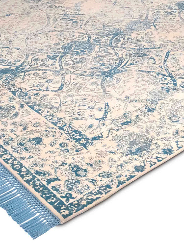 Lichtblauw luxe vloerkleed