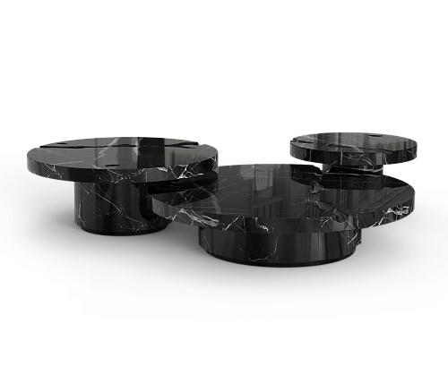Dominion Nero Marquina 3-delige salontafelset