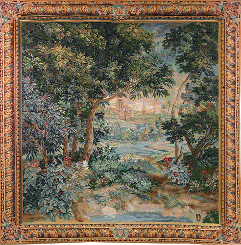 Verdure Cascade vierkant wandtapijt
