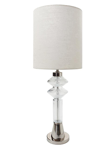 Murano Glas Tafellamp met Gepolijst Nikkel Afwerking