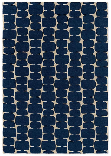 Little lohko indigo tapijt