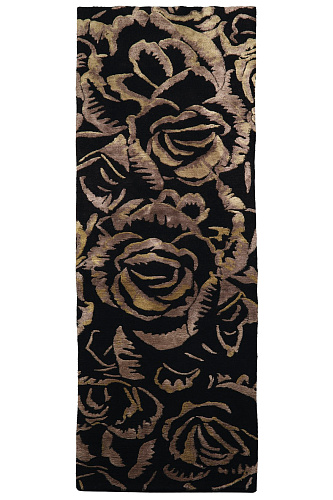Donkere bloem designer vloerkleed