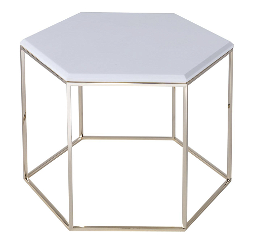 Zeshoekige Witte Marmeren Salontafel