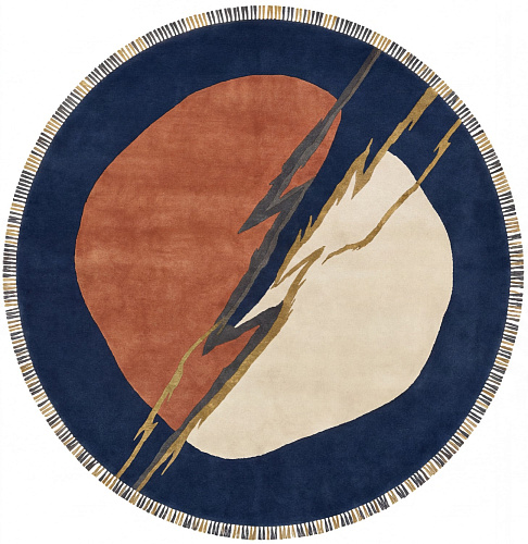 Lightning Crest Navy luxe vloerkleed