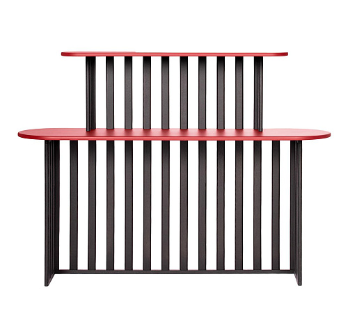 Zwart en rode twee-niveau consoletafel