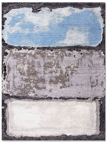 Light Blue Silver handgeweven vloerkleed