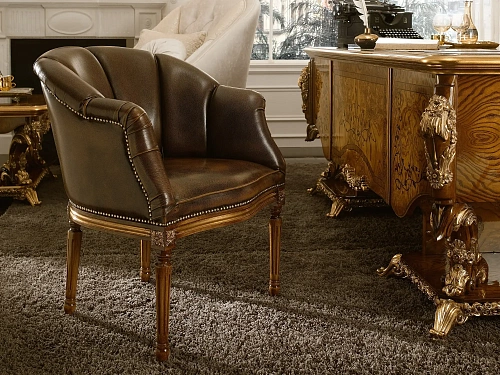 Dolcevita leren stoel met armleuningen