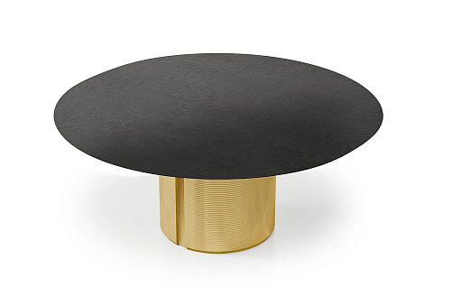 Zwart en gouden ronde eettafel