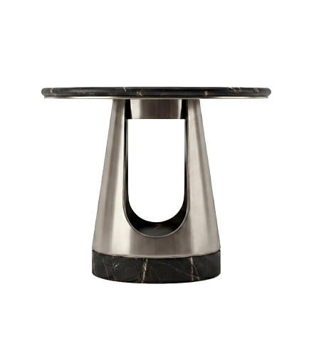 Aura rond salontafel met donker stenen blad