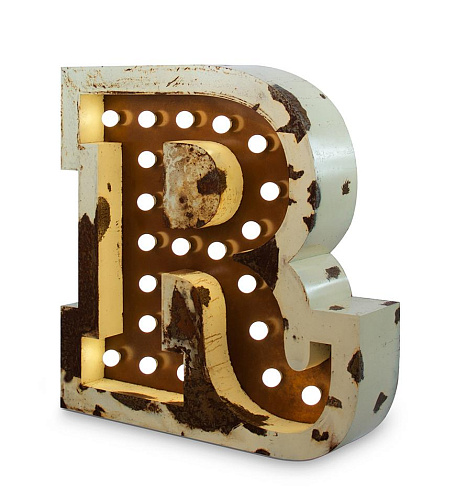 Radiant Letter R lamp