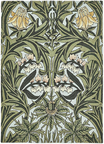 Bluebell leafy arb gr wol/viscose tapijt