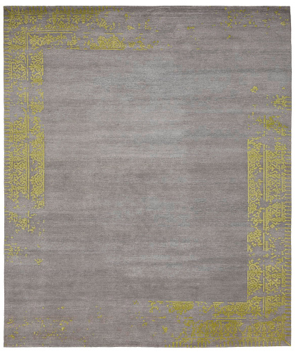 Ferrara special border grijs geel vloerkleed