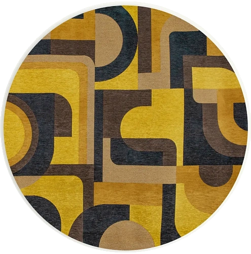Yellow Meyer rond vloerkleed