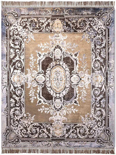 Aubusson Brown handgeweven vloerkleed
