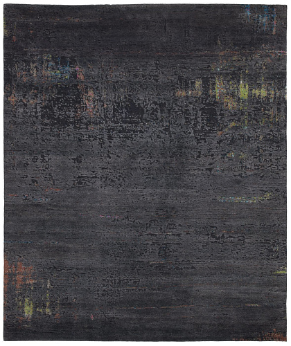 Artwork 9 veelkleurig zwart vloerkleed