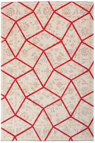 Dubbele laag rood designer tapijt