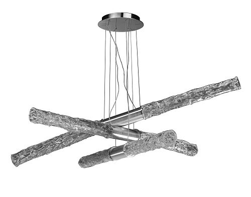 Lineaire kroonluchter in helder geblazen glas