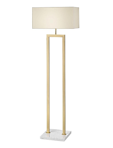 Antiek Gouden Staande Lamp met Marmeren Voet