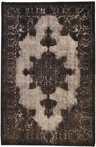 Donkerbruin vintage vloerkleed